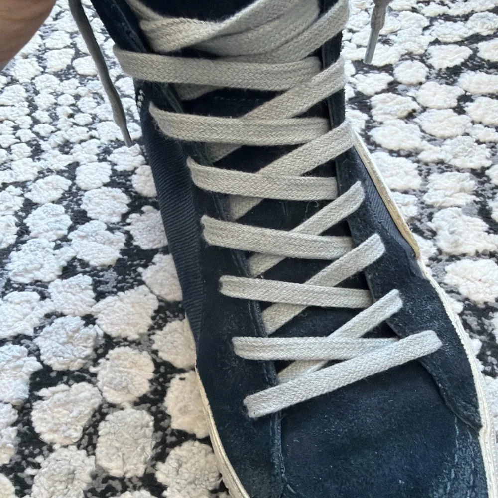 Golden Goose Slide High-Top Sneakers in Black with White Laces - Picture 9 of 9